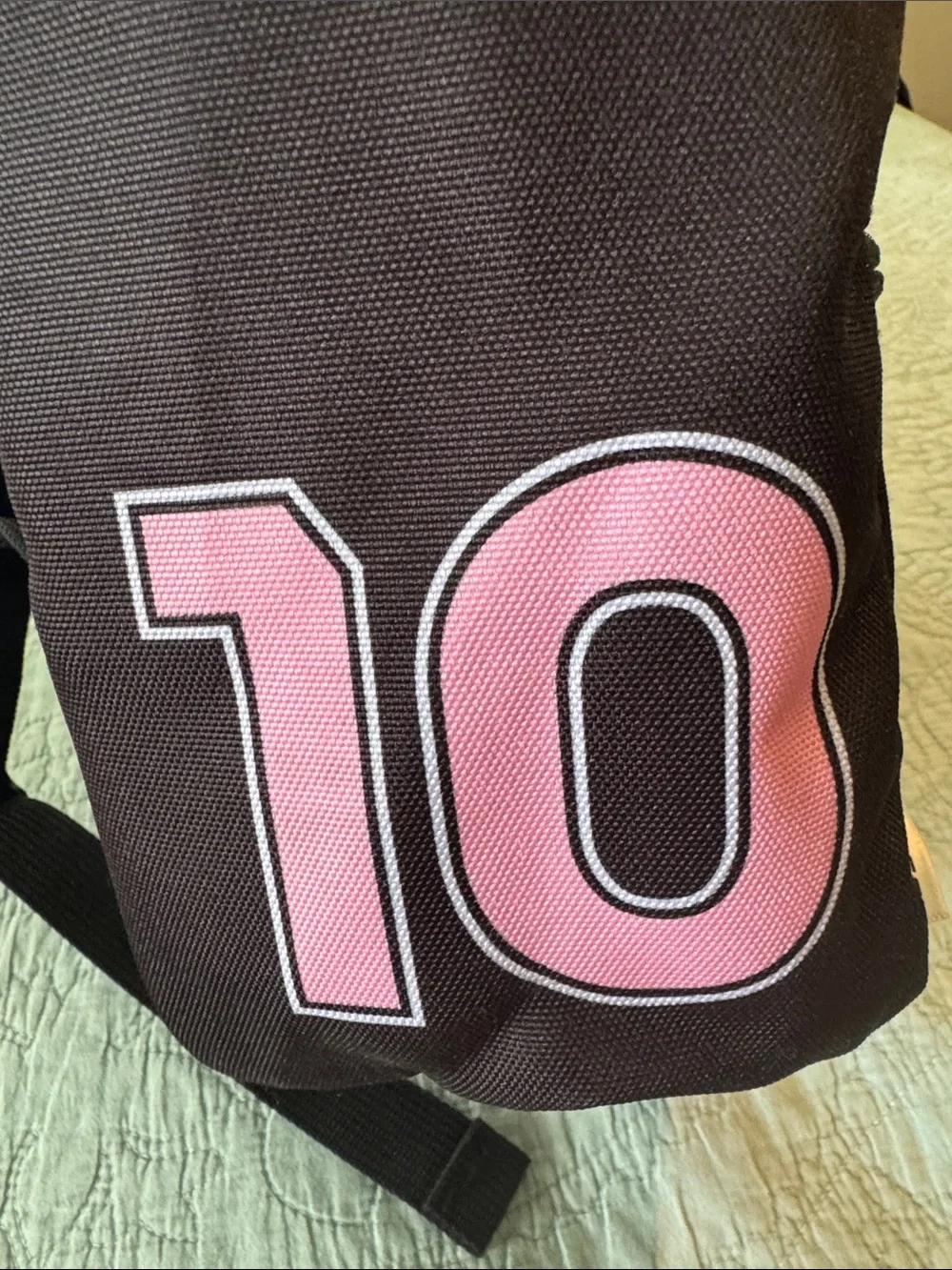 MESSI Black Backpack with Pink Logo - Unisex Everyday Backpack